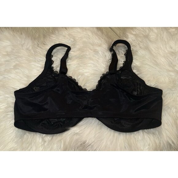 Glamorise 9245 WonderWire Front Close Stretch Lace Bra UW Womens 42C Black - Picture 4 of 6